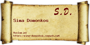 Sima Domonkos névjegykártya